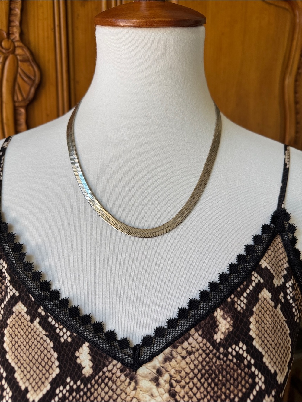 Classic Silver (925 plated) Herringbone Necklace for Women